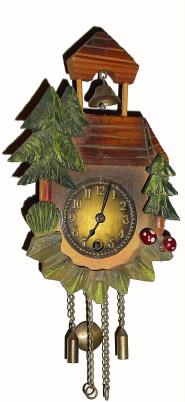 C.1950, German, Novelty Pendulette, a hand carved and painted case, — Antique Clocks Price Guide