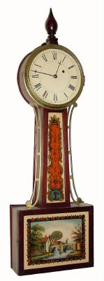 C.1845, Massachusetts area (unsigned), 8-day weight driven banjo timepiece. — Antique Clocks Price Guide