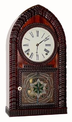 C.1850, The Bristol Brass and Clock Co., Bristol, Conn., 8-day ripple beehive. — Antique Clocks Price Guide