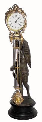 C.1895, Ansonia, Fisherman swing clock (small diameter arm) in excellent original condition. — Antique Clocks Price Guide