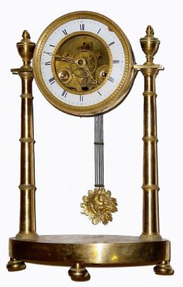 C.1820, French, Empire Period Mantel regulator, meant for display under a dome. — Antique Clocks Price Guide