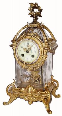 C.1900, French Crystal Regulator, unusual. — Antique Clocks Price Guide