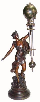C.1890, French, Bronzed Spelter Swinger "Le Lever Du Jour" in very good original condition. — Antique Clocks Price Guide