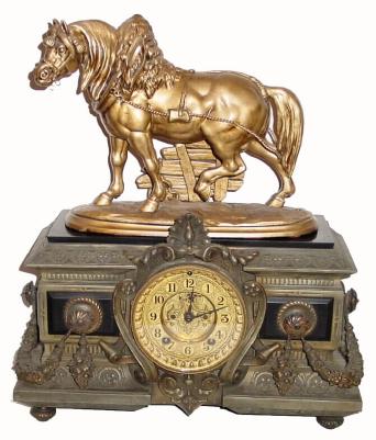 C.1894, Ansonia, LATONIA and No. 1012 Norman Horse, in generally good condition. — Antique Clocks Price Guide