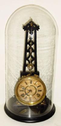 C.1884, F. Kroeber, NY, "NOISELESS ROTARY No.1" in very good condition, with original dial, hands, bottom label and pendulum. — Antique Clocks Price Guide