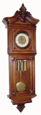 C.1895, Austrian, 3-Wt Grand Sonnerie, in a 2nd Baroque walnut case, and with original pattern on dial center, weights and pendulum. — Antique Clocks Price Guide
