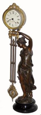 C.1890, Ansonia, Huntress Swing, with tin can style arm, and in good condition. — Antique Clocks Price Guide