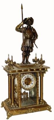 20th Century, French Crystal regulator, oversize, with bronze statue. — Antique Clocks Price Guide