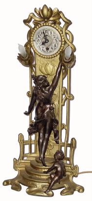C.1905, German, Lenzkirch, Electrolier and Clock, in excellent original condition. — Antique Clocks Price Guide