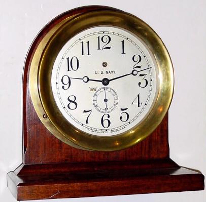 C.1918, Chelsea Clock Co., Boston, MA. 8-day engine room timepiece made for the U. S. Navy — Antique Clocks Price Guide