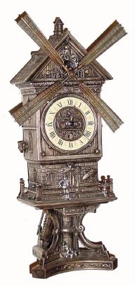 C.1890, French, Windmill Automaton. This clock has two separately wound movements. — Antique Clocks Price Guide