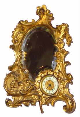C.1890, Ansonia Novelty Mirror Clock in the Baroque style — Antique Clocks Price Guide