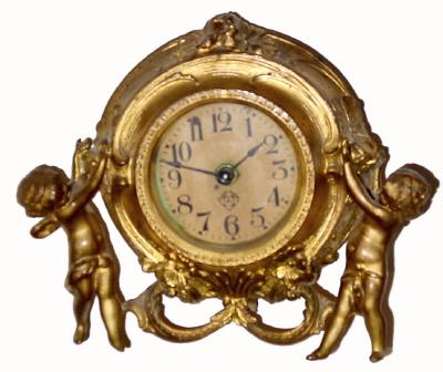 C.1905, Ansonia, Cast Figural clock in good original condition. — Antique Clocks Price Guide