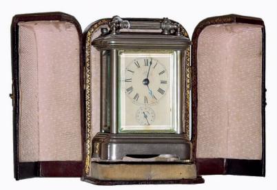 C.1904, Ansonia, PERT, Carriage clock in original travel case. — Antique Clocks Price Guide