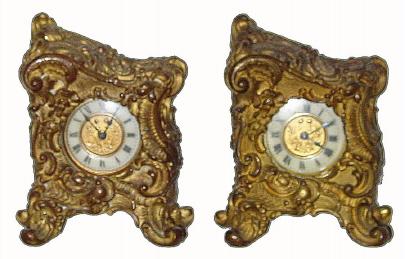 C.1904, Ansonia (Lot of 2) ENSIGN, cast and gilt novelty clocks, — Antique Clocks Price Guide