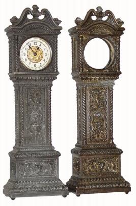 C.1906, Ansonia (Lot of 2) GRANDFATHER mini tall clocks, — Antique Clocks Price Guide