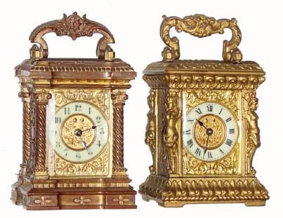 C.1904, Ansonia (lot of 2 carriage clocks), — Antique Clocks Price Guide