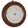 C.1930, English, Aneroid Barometer, wall model, in a carved oak case with rope twist edge, and in good original condition.