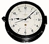 C.1945, Chelsea Clock Co., Boston, Marine lever timepiece, with 12 and 24 hour dial and center seconds hand, in a black Bakelite case.
