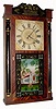 C.1831, Atkins and Downs for Mitchell and Atkins, Bristol, Conn., 30-hour time/strike stenciled column and splat shelf clock.