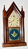 C.1870, Ansonia Brass and Copper Co., 8-day rosewood veneer steeple clock in good original condition.