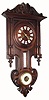 C.1900, French, Walnut Clock / Barometer, with Centigrade mercury thermometer in the throat section.