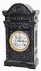 C.1885, Ansonia, MARBELITE No. 5, painted black, and with a couple of cracks on the porcelain dial, but otherwise complete and sound.