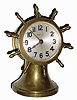 C.1925, Waterbury, ENSIGN, desk timepiece, ships wheel motif, with rim wind and lever set 8-day jeweled movement.
