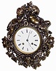 C.1875, French, Japy Freres, Small Patinated spelter cartel clock. 