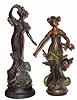 C.1905, French, (Lot of 2) painted Spelter statues, in good condition with no breaks.