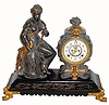 C.1894, Ansonia, CIRCE, figural clock on black enamel base. 