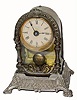 C.1885, Parker and Whipple, Meriden Ct, another cute novelty with pendulum showing in the glass below the dial.