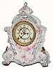 C.1900, Ansonia Clock Co., "No. 502", Royal Bonn, 8-day time/strike porcelain mantel clock, as-found.