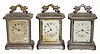 C.1904, (lot of 3) Ansonia CARRIAGE EXTRA, 1-day, time, strike and alarms. 