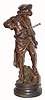 C.1890, French "Lulli", single figure garniture statue in very good original condition.