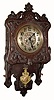 C.1900, German, Open Well, Art Nouveau wall clock in very good original condition.