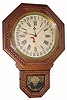 C.1907, E. Ingraham and Co., "Major", short drop school clock with calendar.