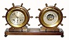 C.1946, Chelsea Clock Co., "Claremont", 8-day ship's bell and barometer clock set.
