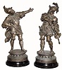 C.1900, Ansonia, Pair of Garniture Statues, INSULT and PROVOCATION, and in generally good original condition 