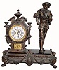 C.1894, Ansonia "TENOR" figural clock, the singer missing his song sheet,