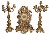 C.1850, French, Large Ormolu Mantel Set, includes 2 candelabras, with wear.