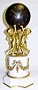 C.1875, French, 3 Cherubs holding a Celestial globe with bronze stars, in the style of Louis XVI.