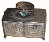 C.1900, Swiss, Tooled Silver Singing Bird box in very good original condition.