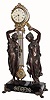 C.1900, Ansonia, "HUNTRESS and FISHER", double statue swing clock in very good restored condition.