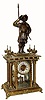 20th Century, French Crystal regulator, oversize, with bronze statue.