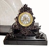 C.1890, French, Rare Mantle Clock with Gutta Purcha molded vines and floral display.