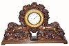C.1900, French for the English market, carved walnut reclining lions, 