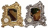 C.1890, Ansonia, (Lot of 2) "EMPIRE" novelty clocks with mirrors.
