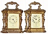 C.1904, Ansonia (Lot of 2) SATELLITE Carriage clocks, 8-day, time.
