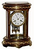 C.1900, French, Oval Crystal Regulator with handsome Corinthian columns,